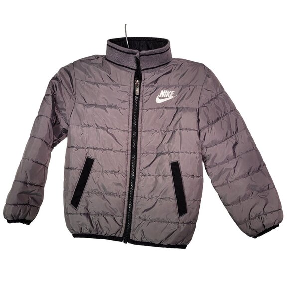 Nike Kids Winter Puffer Jacket Gray Size 3T Gentle Used - Picture 1 of 12